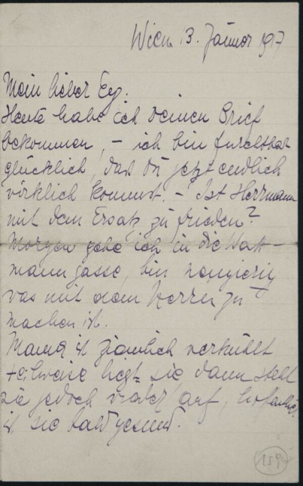 Brief von Edith Schiele an Egon Schiele 