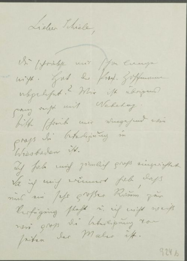 Brief von Anton Faistauer an Egon Schiele 